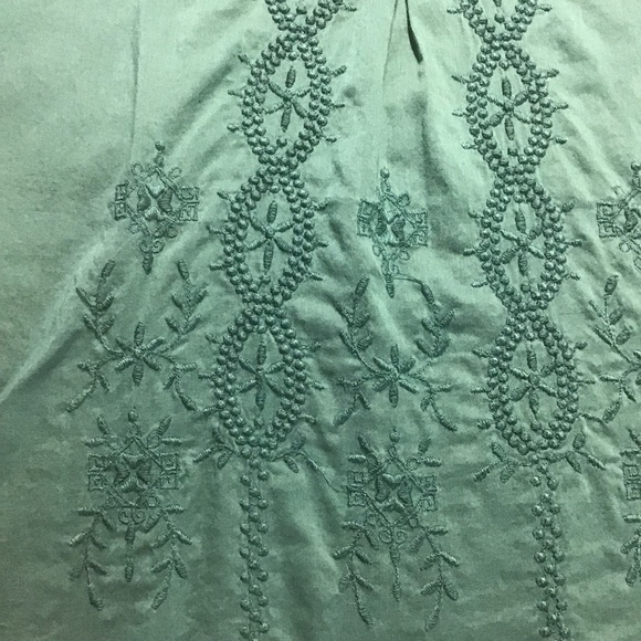 Nine West Vintage America Green Embroidered Top, Size M - Picture 5 of 12